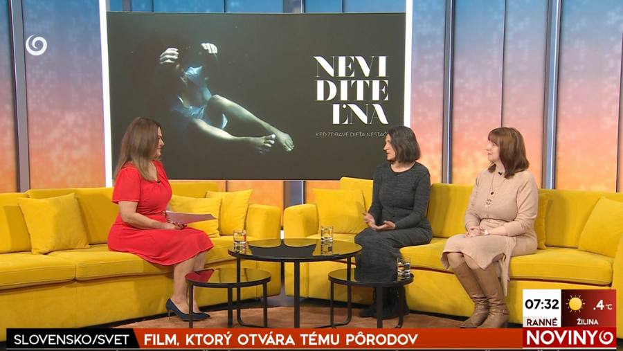 ngo-illustration-Artboard 5 Zuzana Krišková a režisérka Maia Martiniak v Ranných novinách TV JOJ o situácii v pôrodníctve a filme NEVIDITEĽNÁ